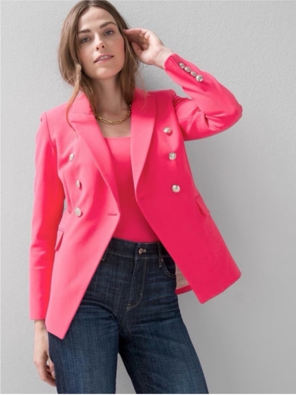 WHBM Studio Blazer Size 4 Hot Pink